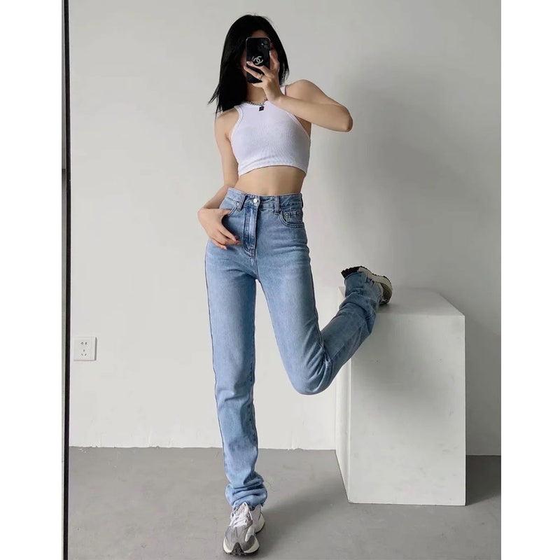 Women Jeans Frayed Loose