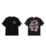 Anti Social Club T Shirt Short Sleeve Floral T-shirt Top Cotton