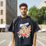 Mens Vintage T Shirt Printed Washed Old Short Sleeve T-Shirt