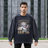Mens Vintage Long Sleeve Shirt Vintage Wash Long Sleeve T-Shirt