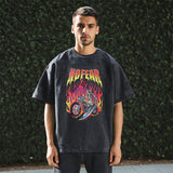 Mens Vintage T Shirt Washed Old Short Sleeve T-Shirt Men