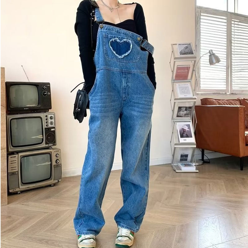 Women Jeans Overalls Loose Casual