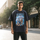 Mens Vintage T Shirt Cartoon Print Short Sleeve