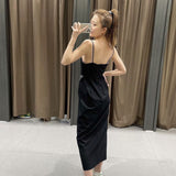 Women Dresses Slim Fit Slimming Spaghetti Straps Dress