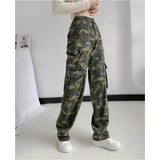 Women Jeans Autumn Multi-Pocket Cool Handsome Camouflage