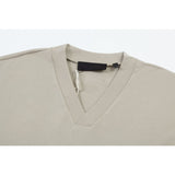 Fog Essentials T Shirts Spring/Summer FOG Season 9 Double Line Flocking Letter V-Neck Short Sleeves