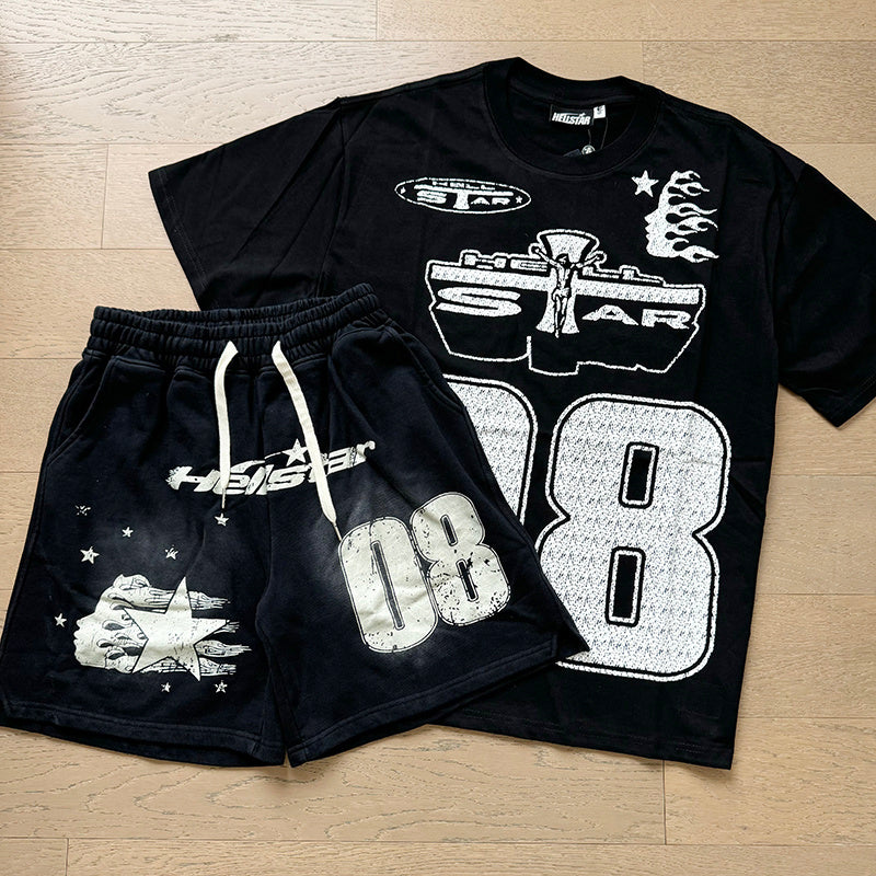 Hellstar T-Shirt And Shorts Two-Piece Set