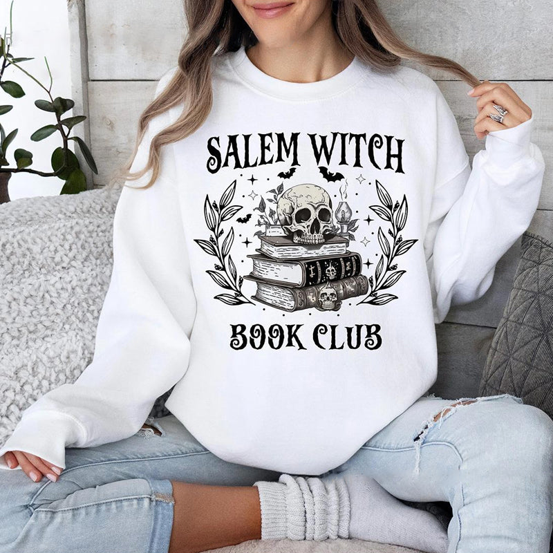 New Fashion Halloween Female Sweatshirt Salem Witch Book Clu