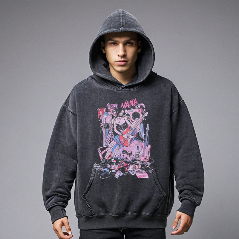 Mens Vintage Hoodie Printed Old Hooded Street