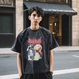 Mens Vintage T Shirt Printed Short Sleeve T-Shirt Men