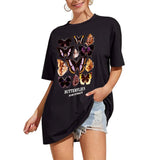 Meladyan Women’s Butterfly Printed Graphic Oversize Tee