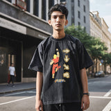 Mens Vintage T-Shirt Cartoon Print Short Sleeve T-Shirt