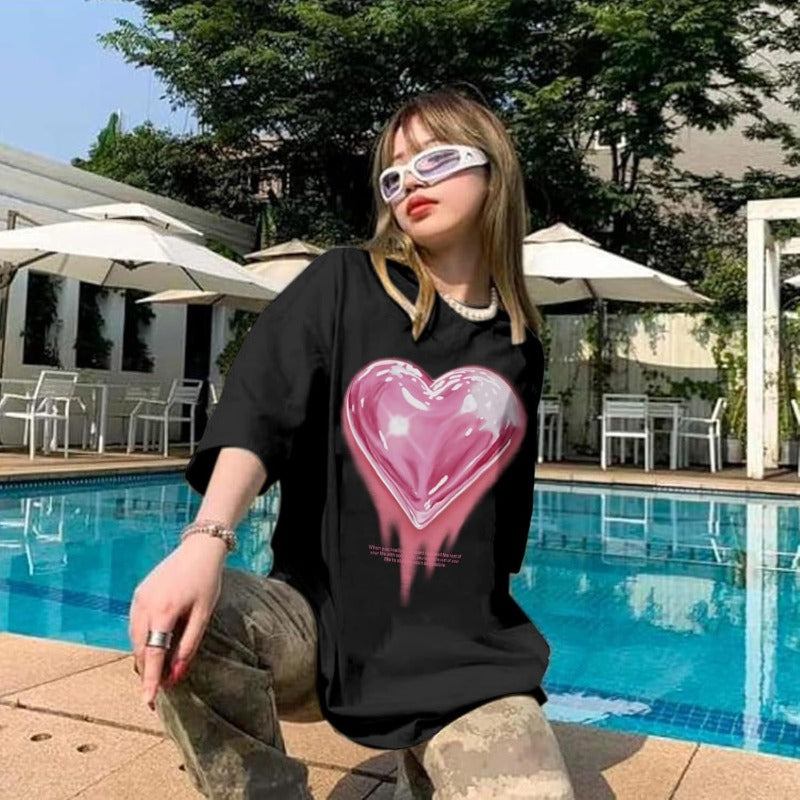 KIEKIECOO Oversized Graphic Tees for Women Cute