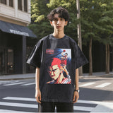 Mens Vintage T Shirt Printed Washed T-Shirt Men