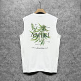 Amiri tank top leaf printing