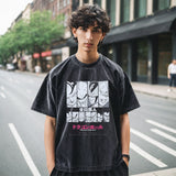 Mens Vintage T-Shirt Cartoon Printed Sleeve T-Shirt