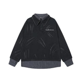 Unisex long-sleeved shirt autumretro lapel