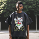 Mens Vintage T Shirt Printed Short Sleeve T-Shirt Men