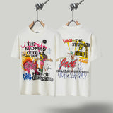 Travis Scott T Shirts Cactus Jack x Utopia x SAINT joint doll flame hellhound print short sleeve
