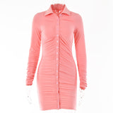 Women Dress Sexy Hot Girl Tight Pleated Dress
