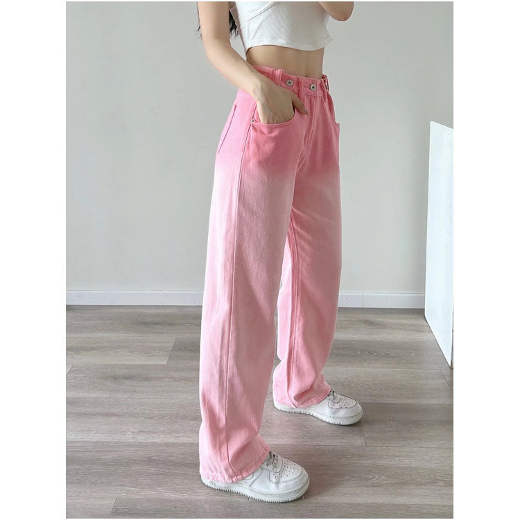 Women Jeans Gradient Color Lively Girl