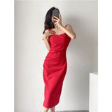 Women Dresses Dress Pleated Backless Sexy