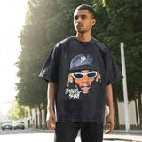 Mens Vintage T Shirt Rose Skull Short Sleeve