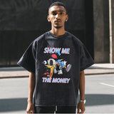 Mens Vintage T Shirt Printed Washed T-Shirt Men