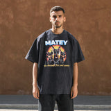 Mens Vintage T Shirt Short Sleeve T-Shirt Men's and Women's Wash