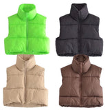 Women Vest Fashion Casual Cotton-Padded Jacket Vest