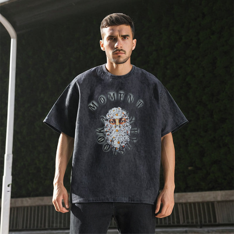 Mens Vintage T Shirt Half Sleeve T-Shirt Men and Women