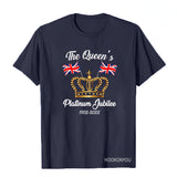 Inspired by Queen's Platinum Jubilee 2022 Elizabeth 70 Years T-shirt Printed Short Sleeve T-shirt