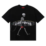 Godspeed T Shirts Skateboard Skull Junior Print Cotton Casual Short Sleeve Men and Women