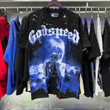 Godspeed T Shirts Space Astronaut Earth Print Cotton Short Sleeve Men and Women