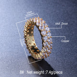 Rings Fashion Double Row Zircon Ring St. Valentine's