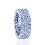 Rings Hip Hop Diamond Set 3-Row Zircon Ring BlingBling Spectrum St. Valentine's