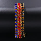 Bracelet Hip Hop Rhinestone Alloy Bracelet Colored Rhinestone Tennis Bracelet St. Valentine's