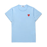 CDG Be Kind T Shirt Spring and Summer Peach Heart round Neck Fir