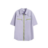 Unisex Shirt Idle Style Loose Zip