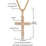 Jewelry Square Circle Large Zircon Cross Pendant CrossPendant St. Valentine's Royalty