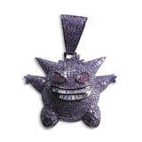 Jewelry INS full zircon purple Geng Gui pendant necklace Animal rapper