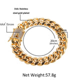 Bracelet Microencrusted Zircon Stainless Steel Cuban Chain St. Valentine's Spectrum