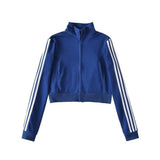 Women Hoodie Leisure Striped Short Style Sports