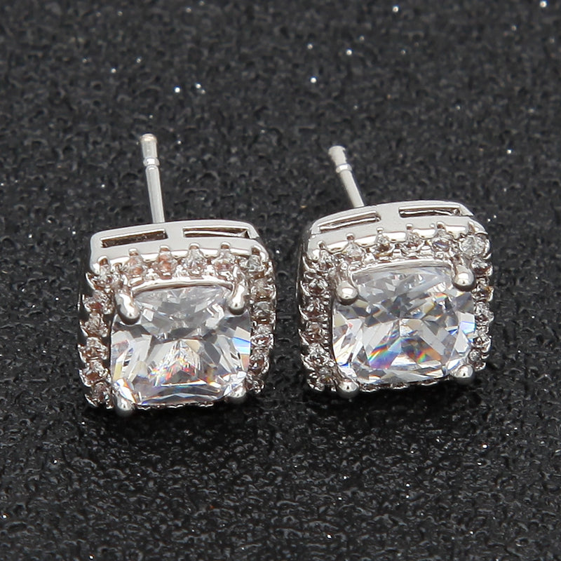 Earrings Zircon Square Earrings Spectrum St. Valentine's