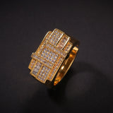 Rings Hip Hop Square Zircon Ring Adjustable St. Valentine's