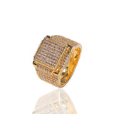 Rings Zircon Ring Square Bling Rap Spectrum