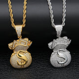 Jewelry Hip Hop Personality Zircon US Dollar Pendant Spectrum