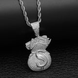 Jewelry Hip Hop Personality Zircon US Dollar Pendant Spectrum