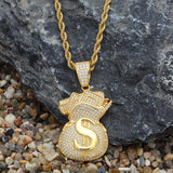 Jewelry Hip Hop Personality Zircon US Dollar Pendant Spectrum