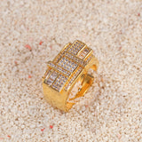 Rings Hip Hop Square Zircon Ring Adjustable St. Valentine's